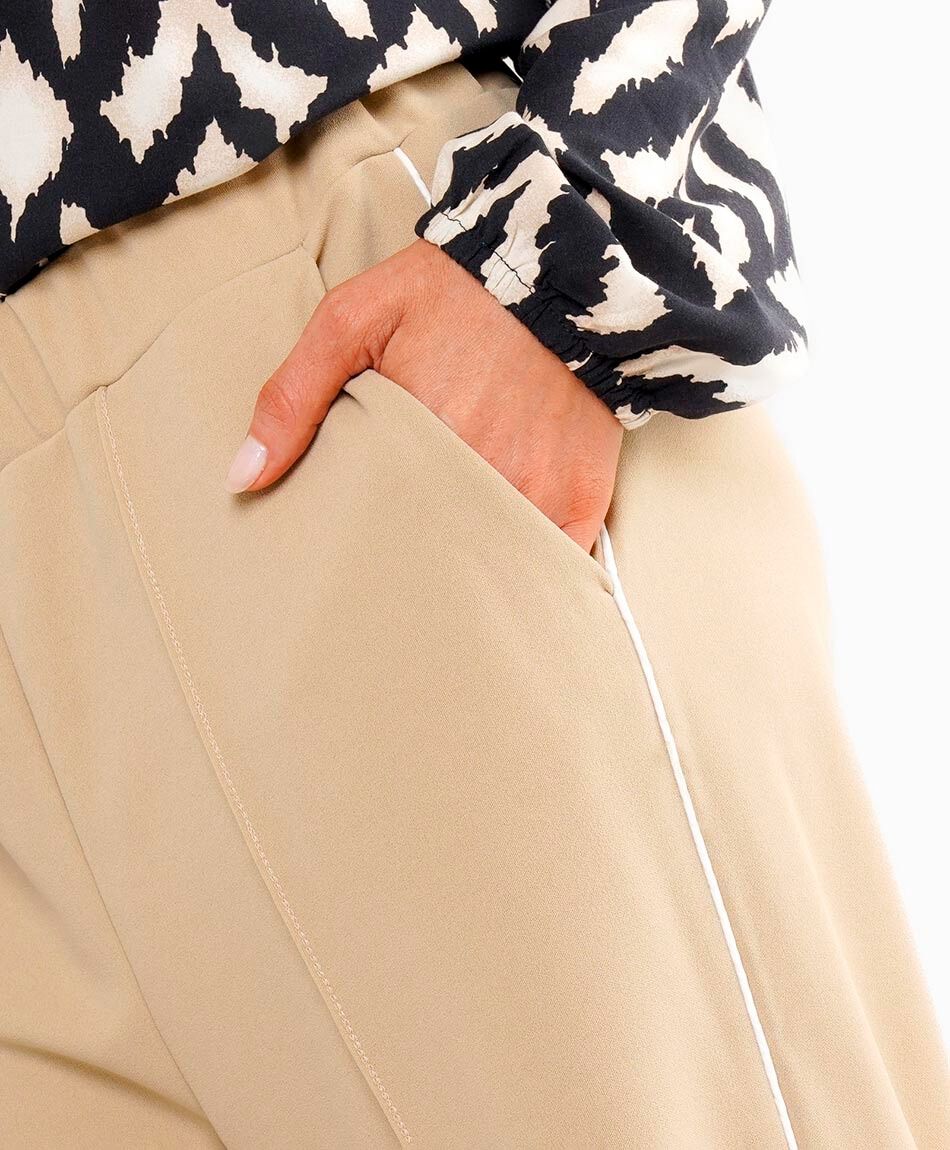 Pantal&oacute;n mujer anchos beige