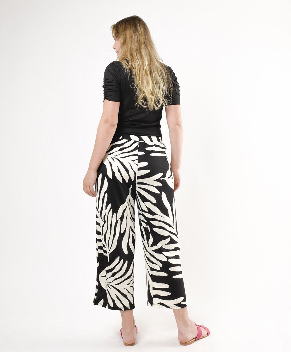 Pantal&oacute;n mujer hojas bicolor