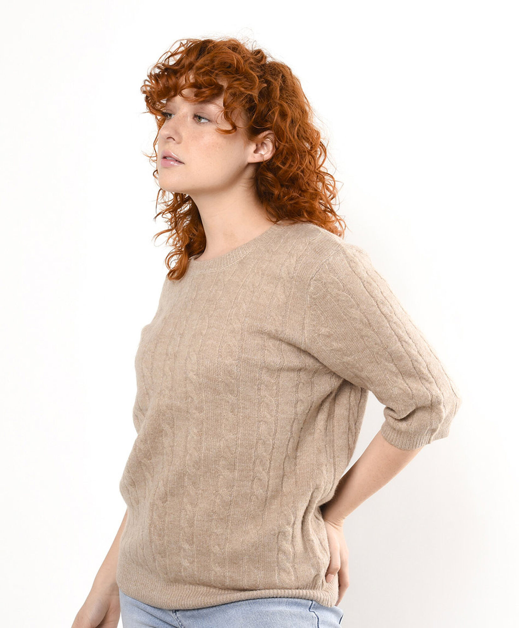 Sweater mujer trenzas media manga Sweater mujer trenzas media manga