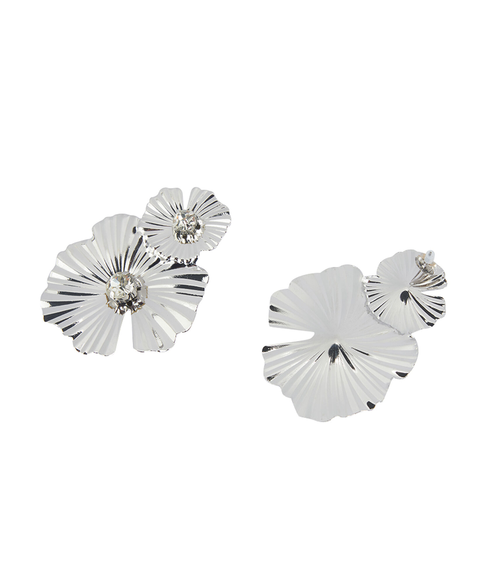 Aros mujer flores plateadas Aros mujer flores plateadas