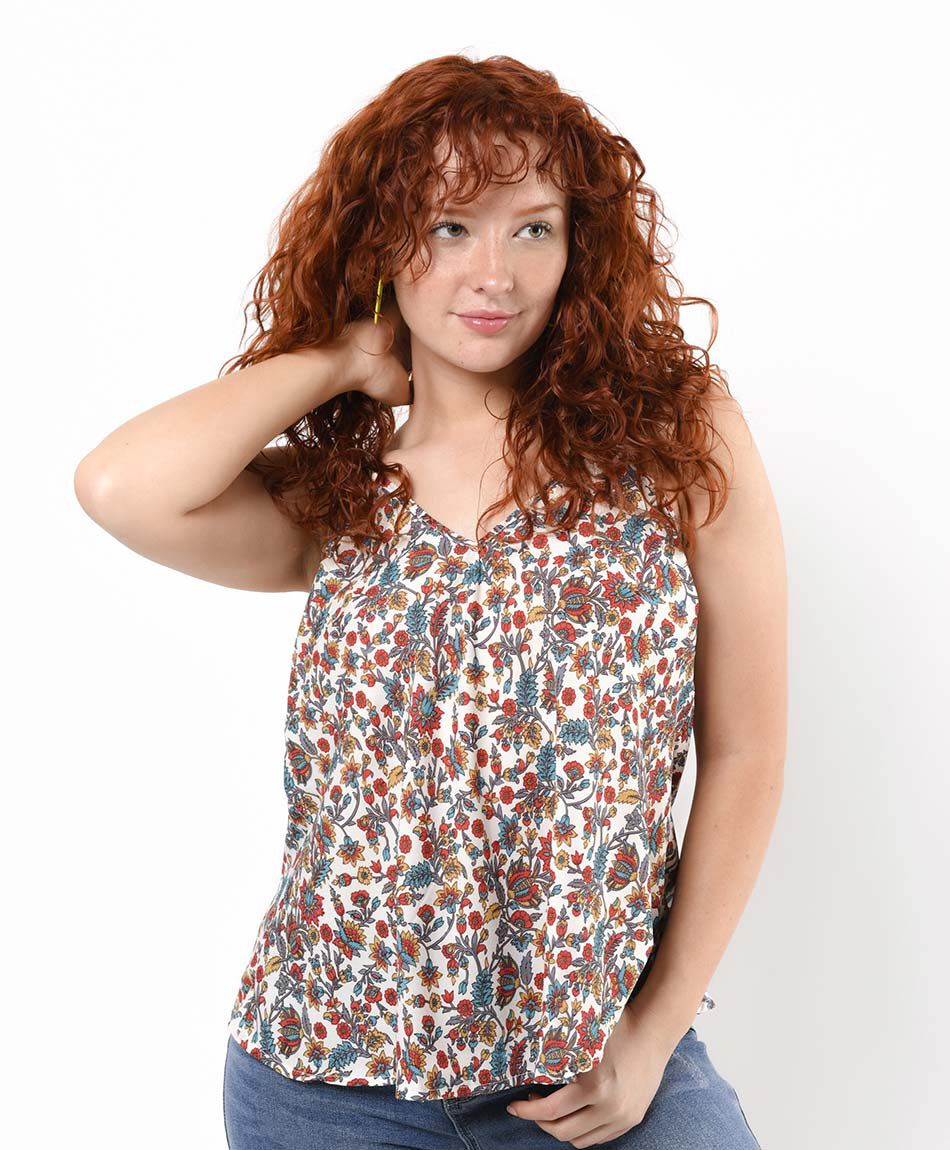 Blusa mujer estampada ramas