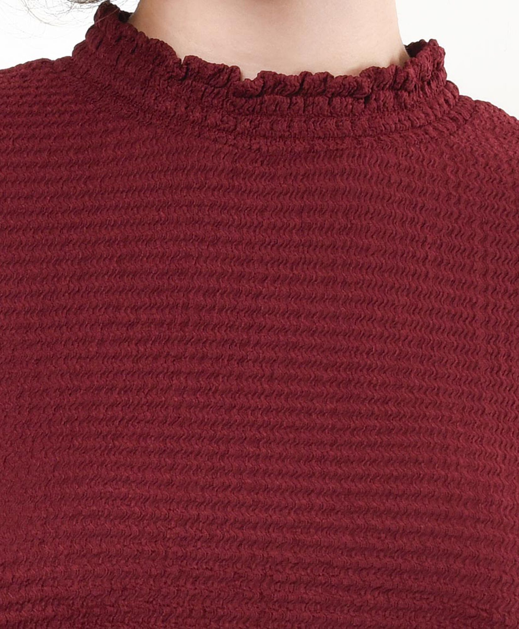 Polera mujer jacquard cuello perkins Polera mujer jacquard cuello perkins