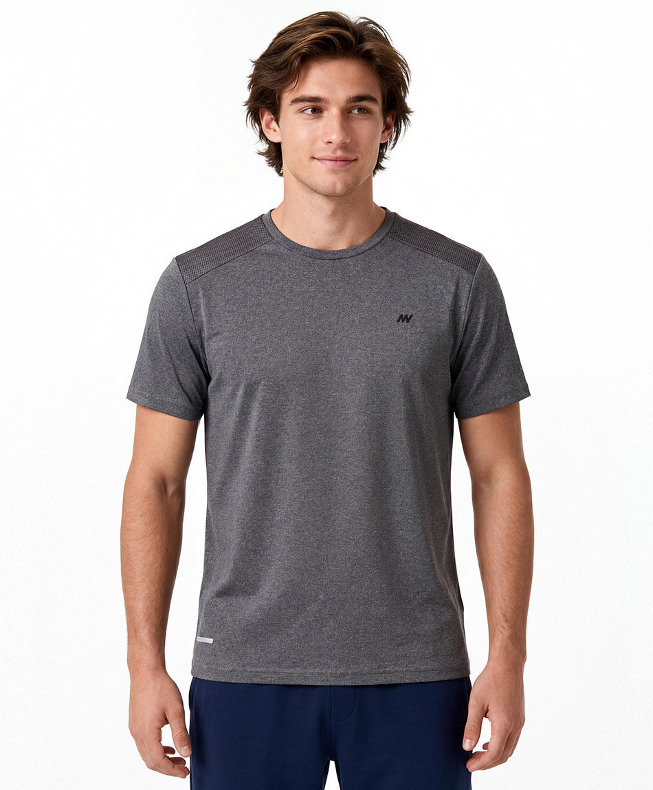 Polera deportiva hombre melange gris