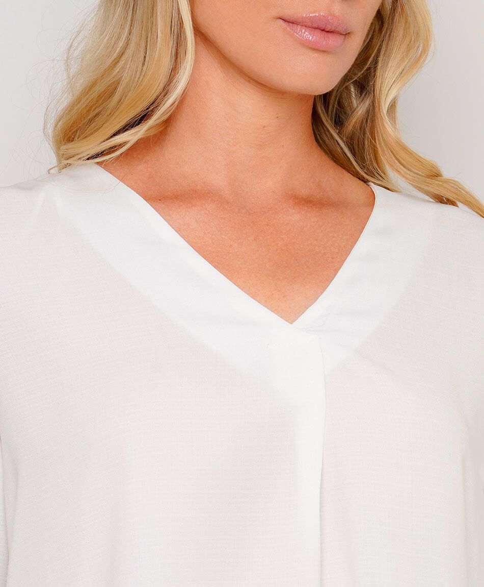 Blusa mujer cl&aacute;sica cuello v