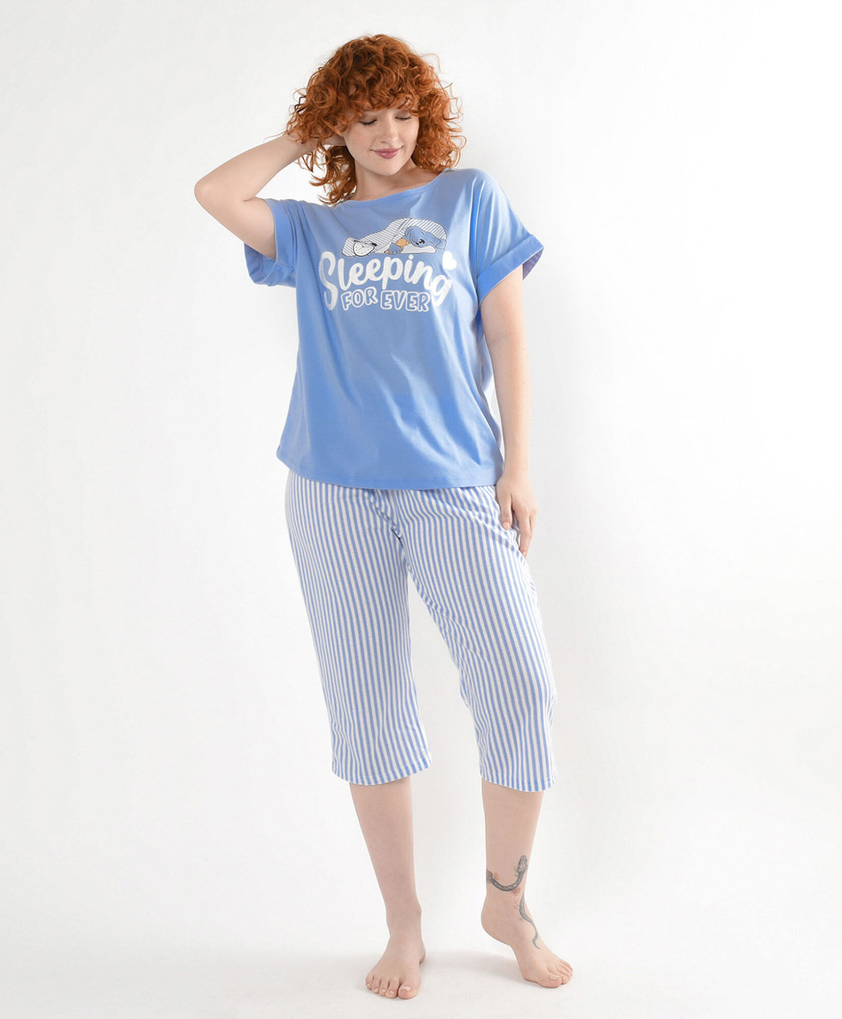 Pijama mujer perrito durmiendo capri Pijama mujer perrito durmiendo capri