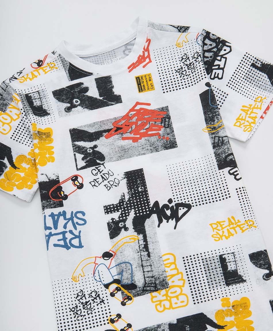 Polera ni&ntilde;o graffiti skate