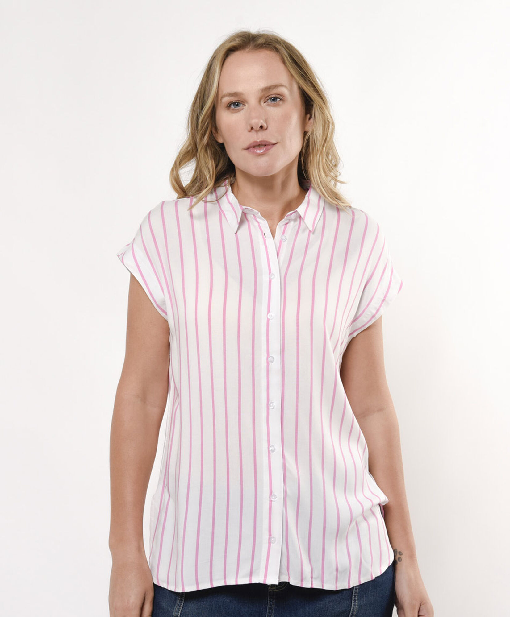 Blusa mujer camisera líneas Blusa mujer camisera líneas