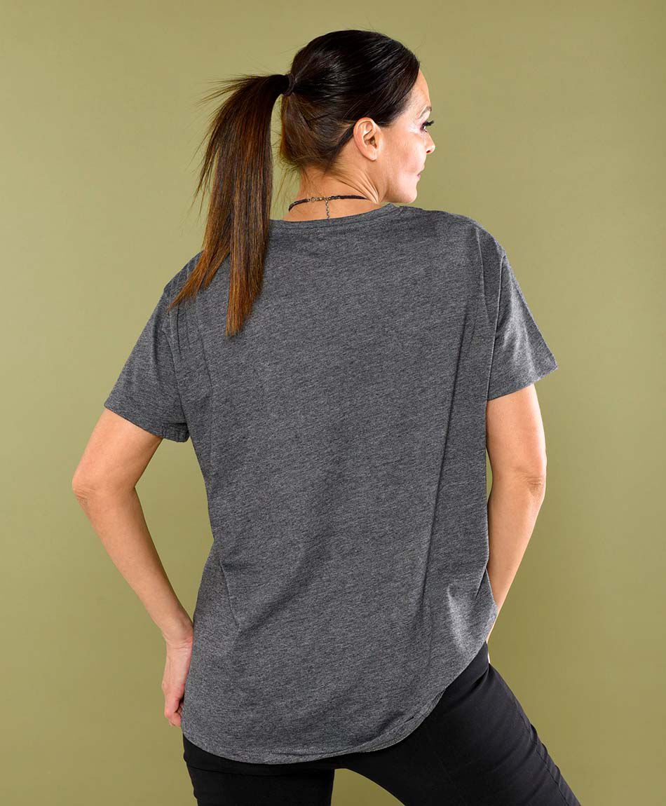 Polera oversize manga corta cuello redondo