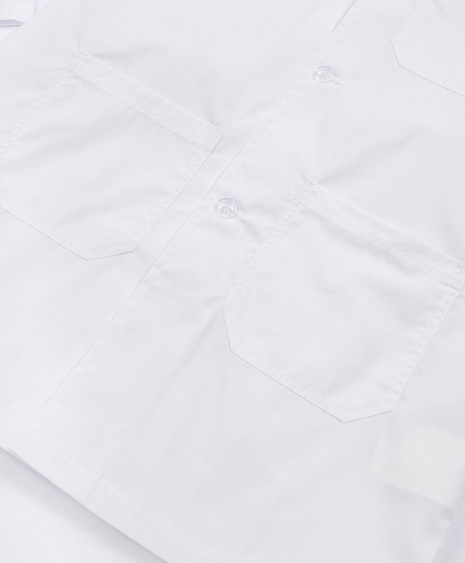 Cotona escolar bolsillo triple blanca