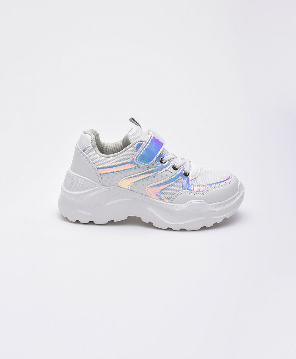 Zapatillas infantil iridiscente estrellas