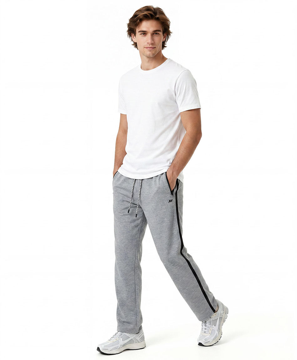Pantal&oacute;n deportivo hombre gris l&iacute;nea lateral