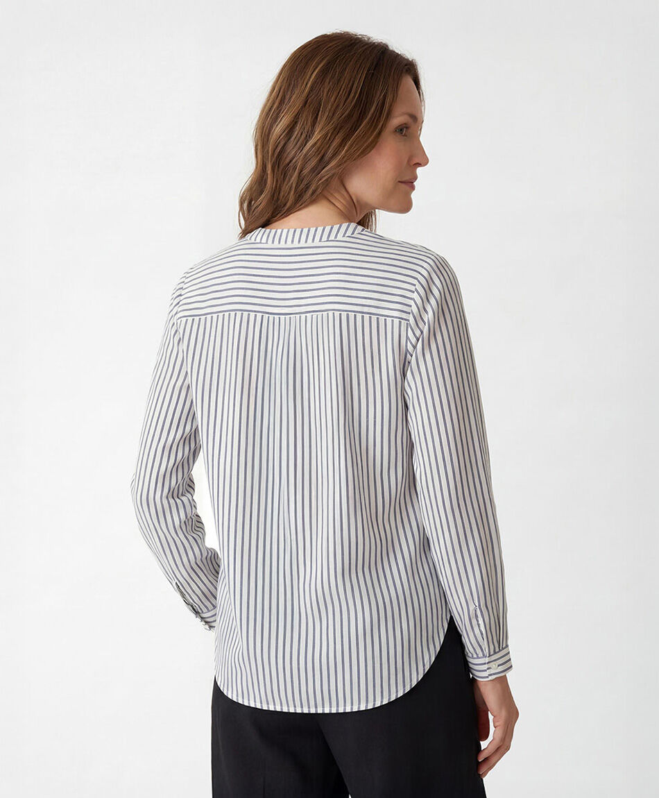 Blusa mujer rayas cuello mao