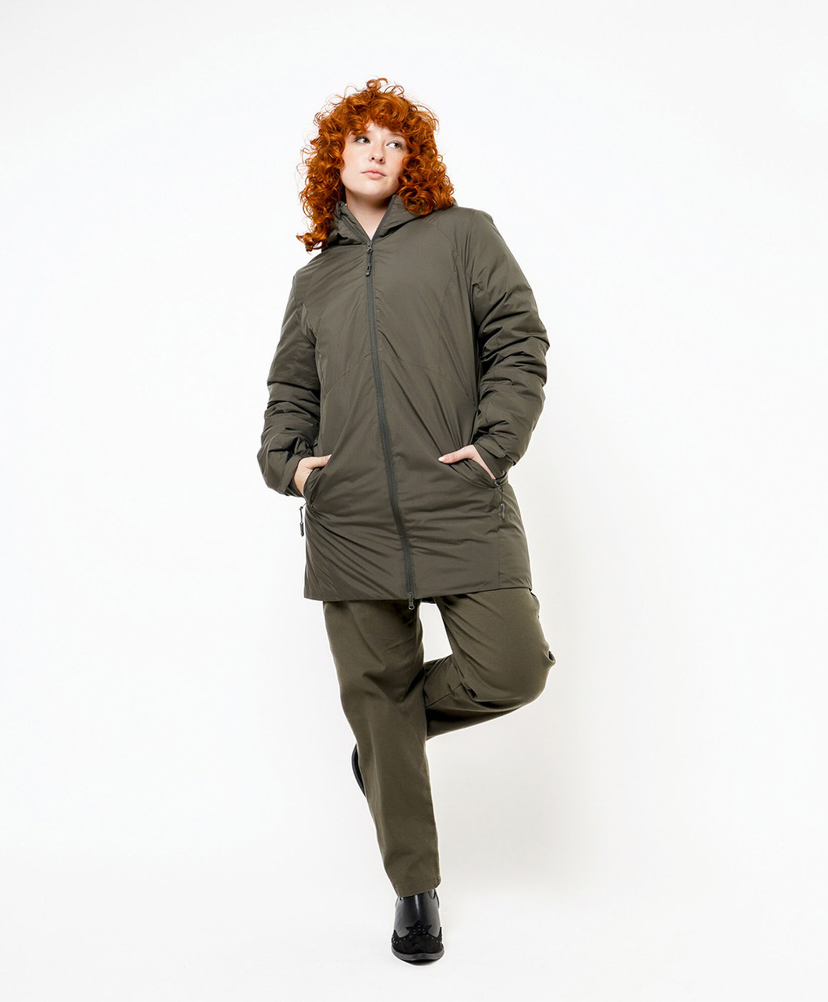Parka mujer larga lisa verde Parka mujer larga lisa verde