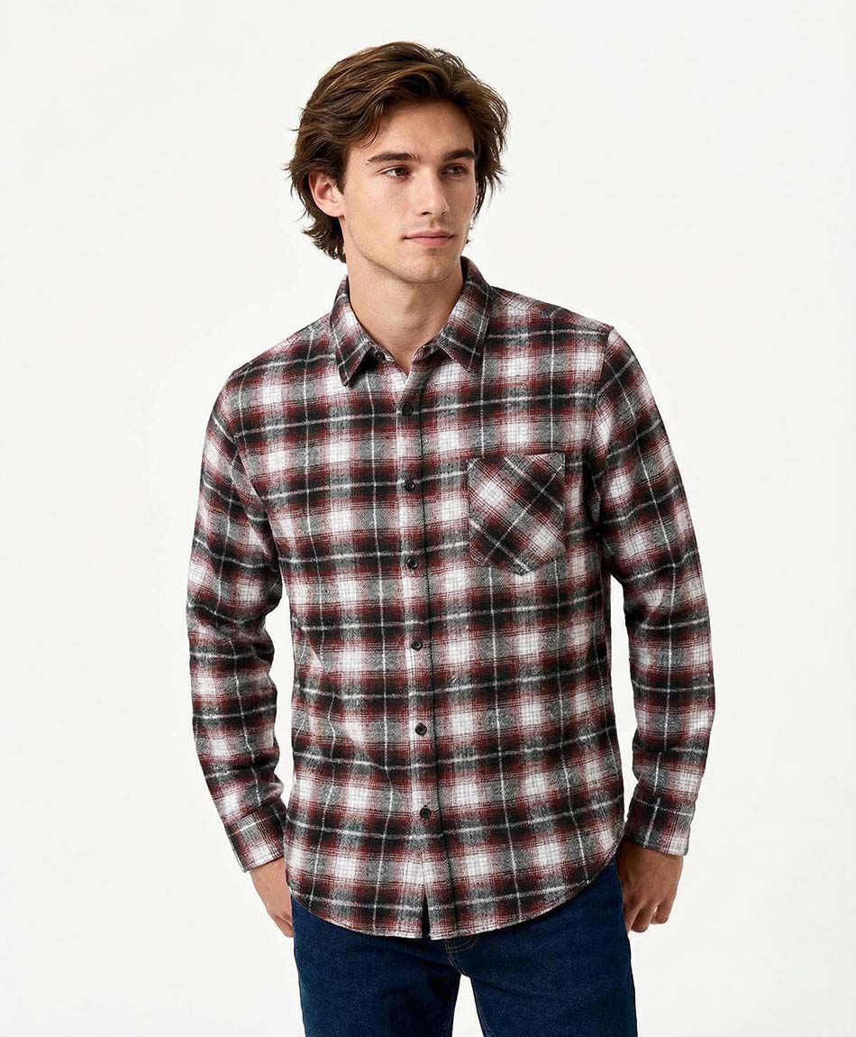 Camisa hombre franela bicolor