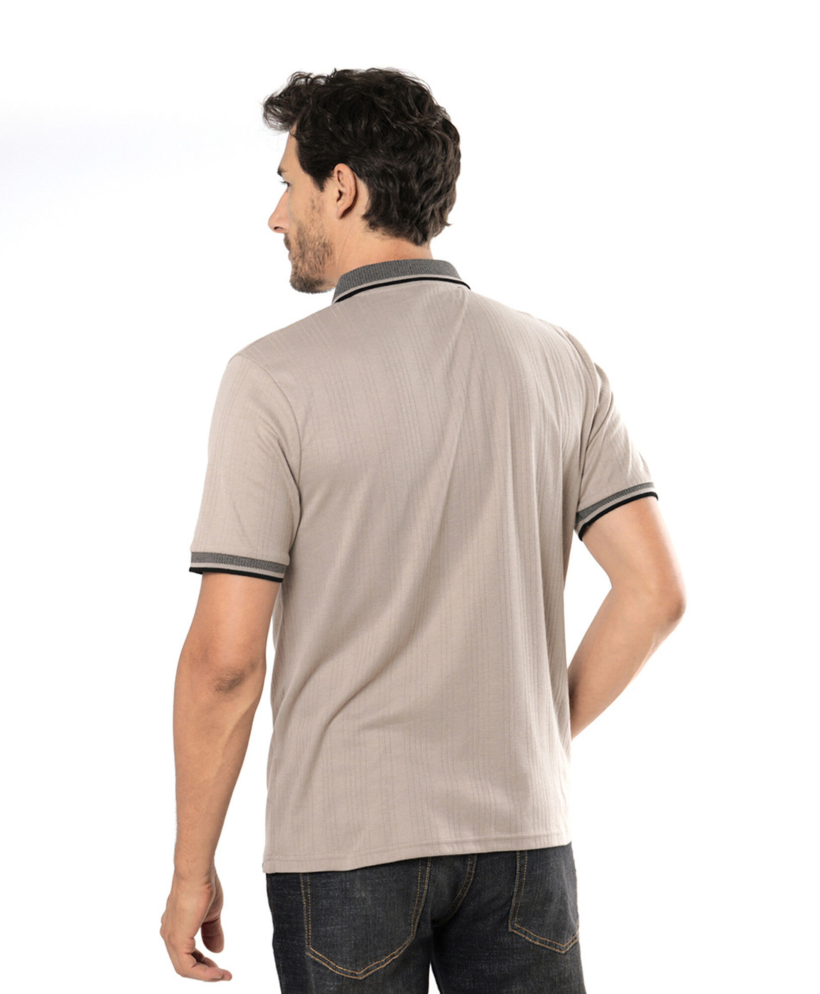 Polera hombre bicolor cuello piqué Polera hombre bicolor cuello piqué