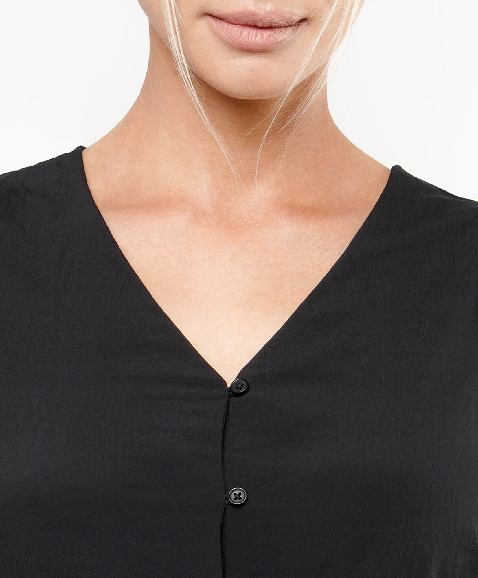 Blusa mujer manga globo negra Blusa mujer manga globo negra