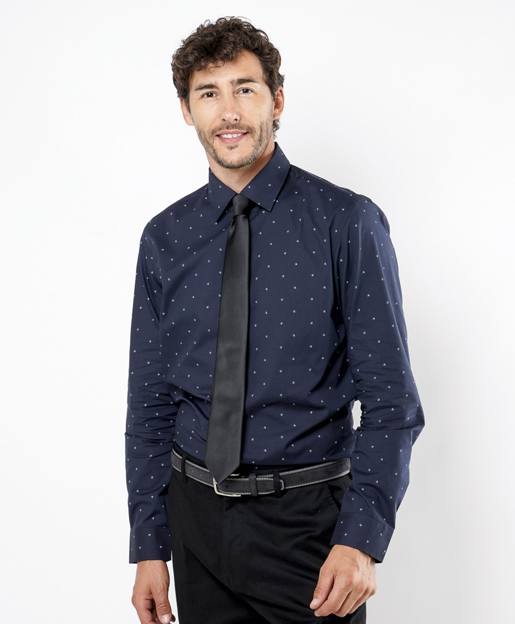Camisa hombre triángulos azul Camisa hombre triángulos azul