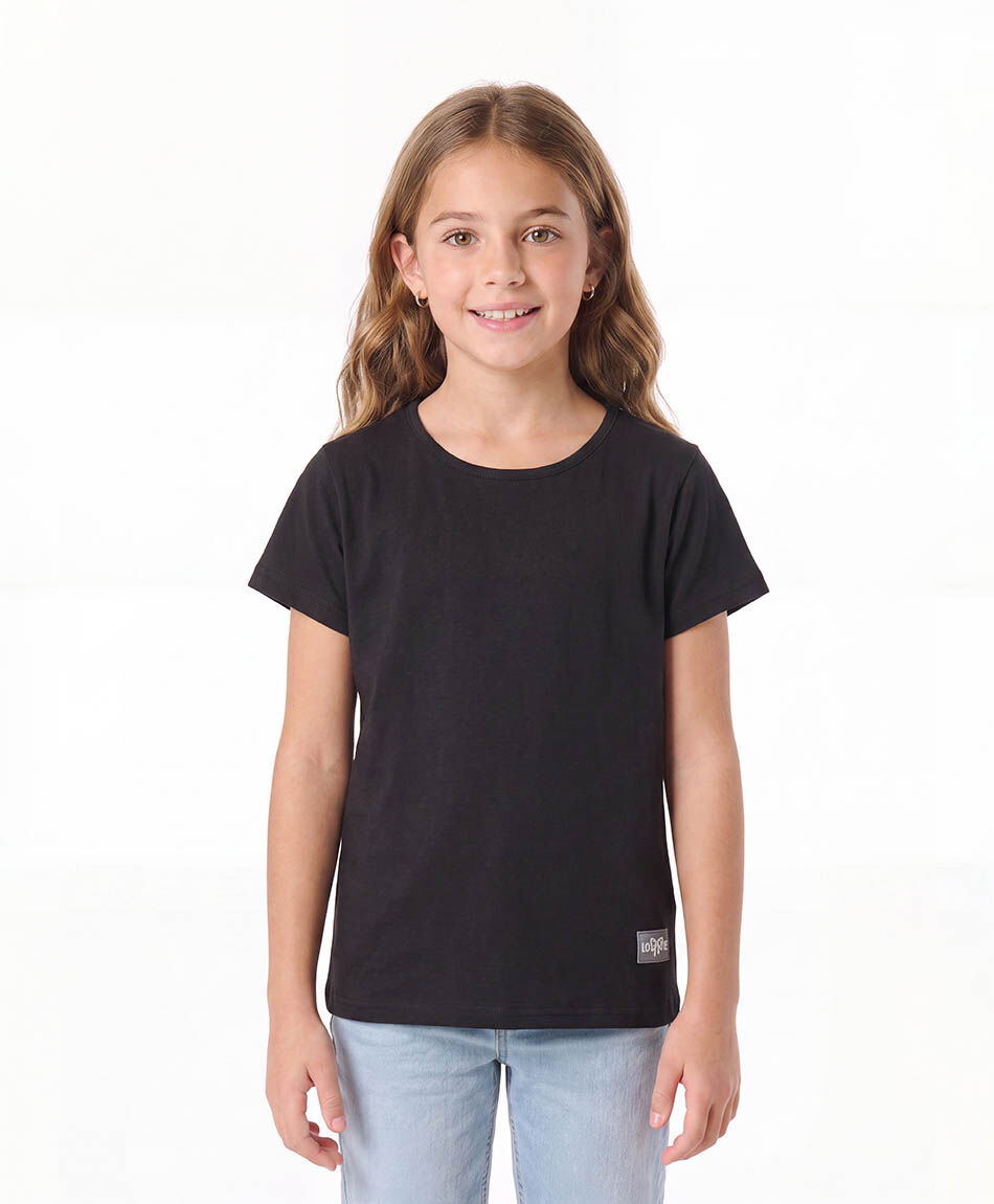 Polera ni&ntilde;a b&aacute;sica negra