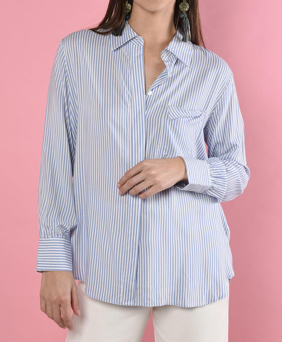 Blusa camisero oversize manga larga
