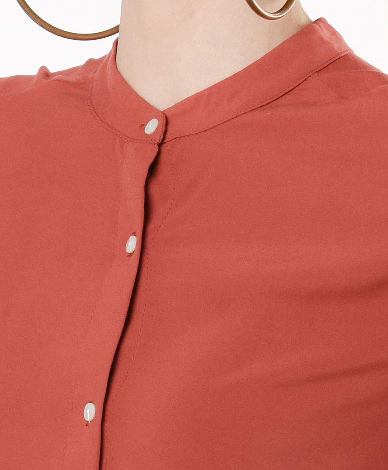 Blusa mujer botones cuello mao Blusa mujer botones cuello mao