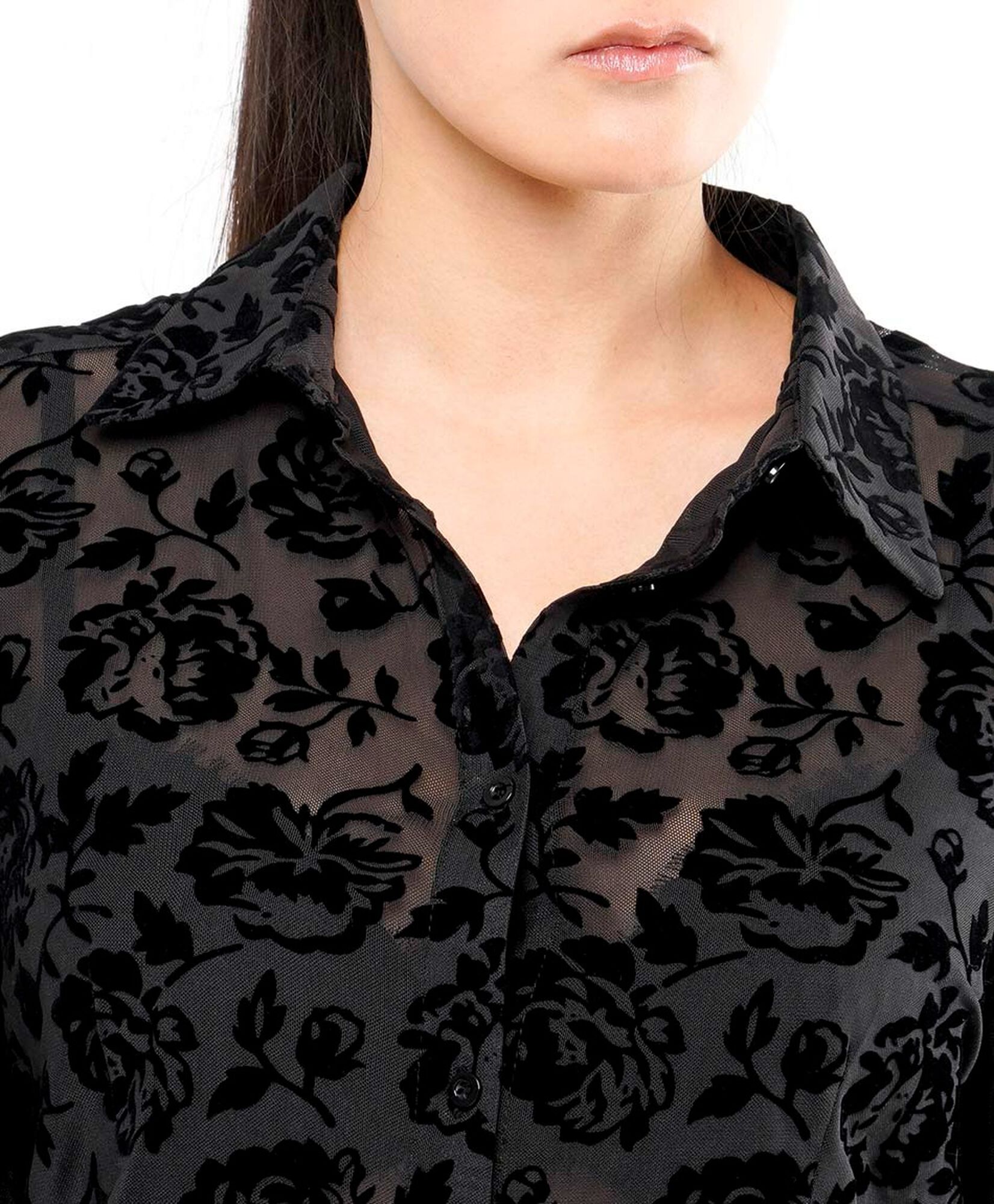 Blusa mujer transparente rosas Blusa mujer transparente rosas