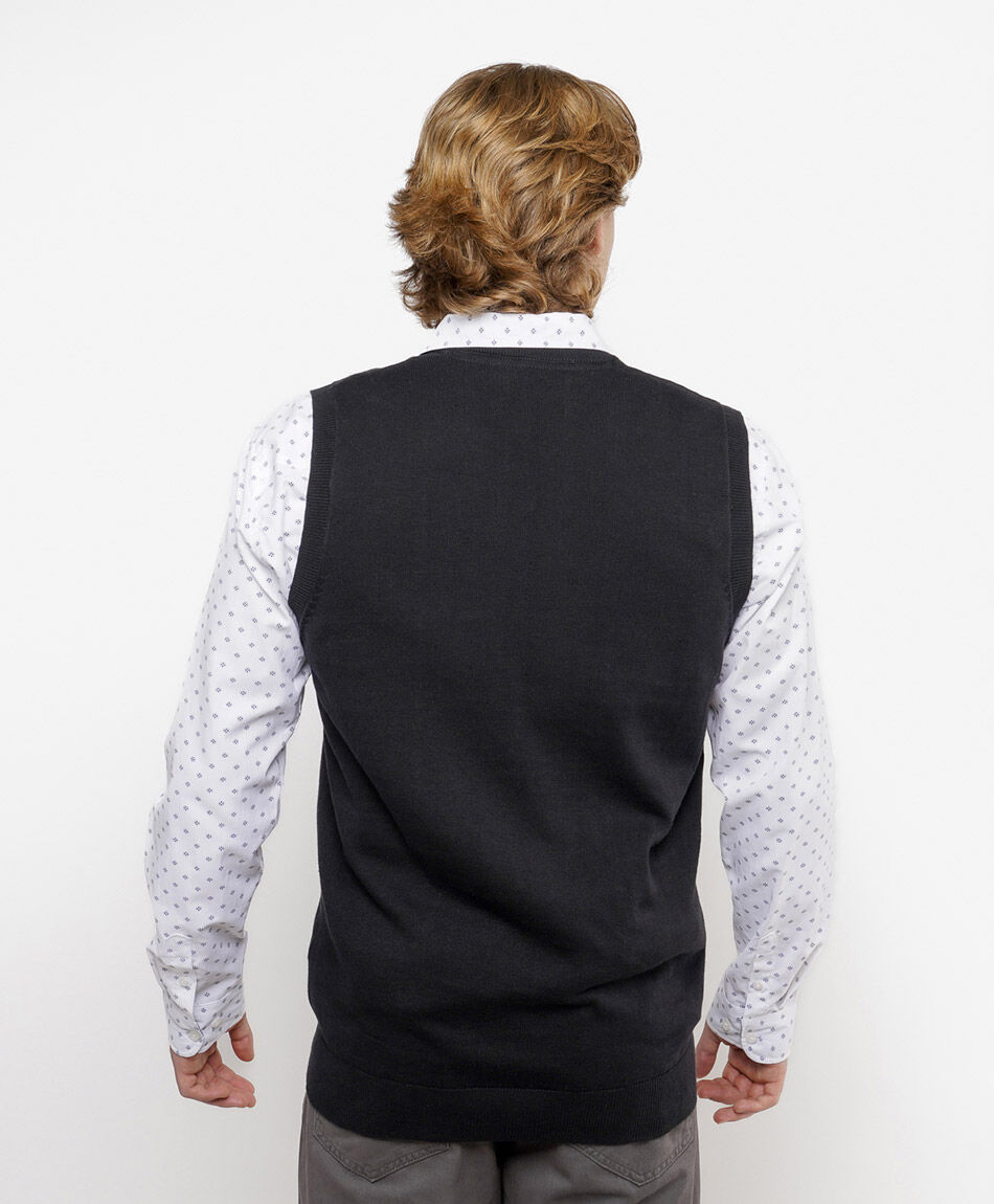 Sweater hombre sin mangas negro