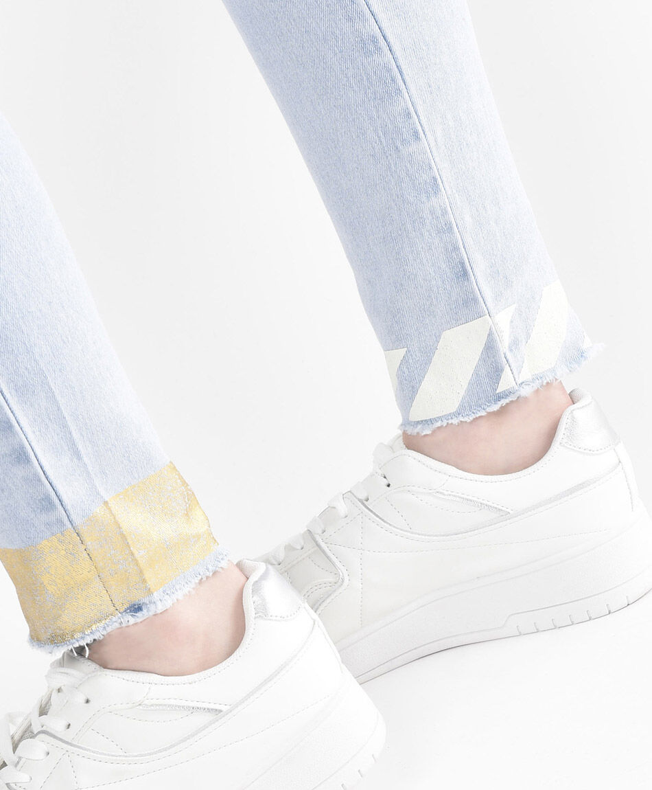 Jeans mujer tobillos print skinny fit