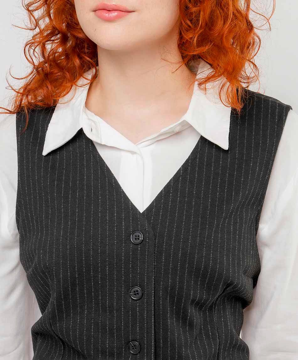 Vest mujer jacquard lineas elegantes
