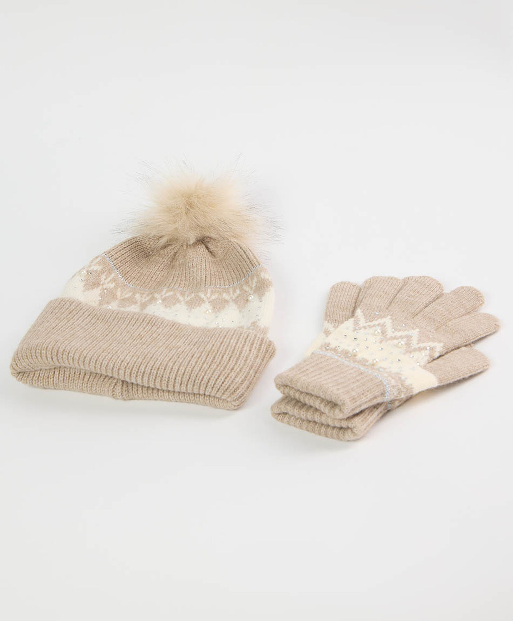 Set gorro + guantes mujer nordic beige Set gorro + guantes mujer nordic beige