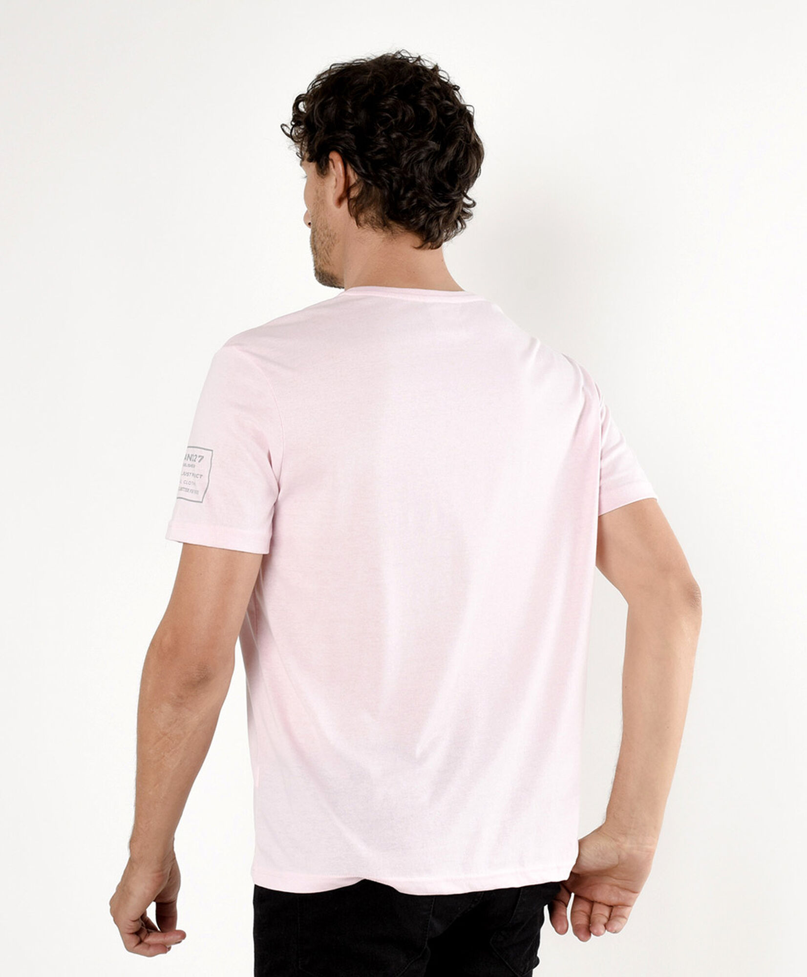 Polera hombre lisa manga estampada Polera hombre lisa manga estampada