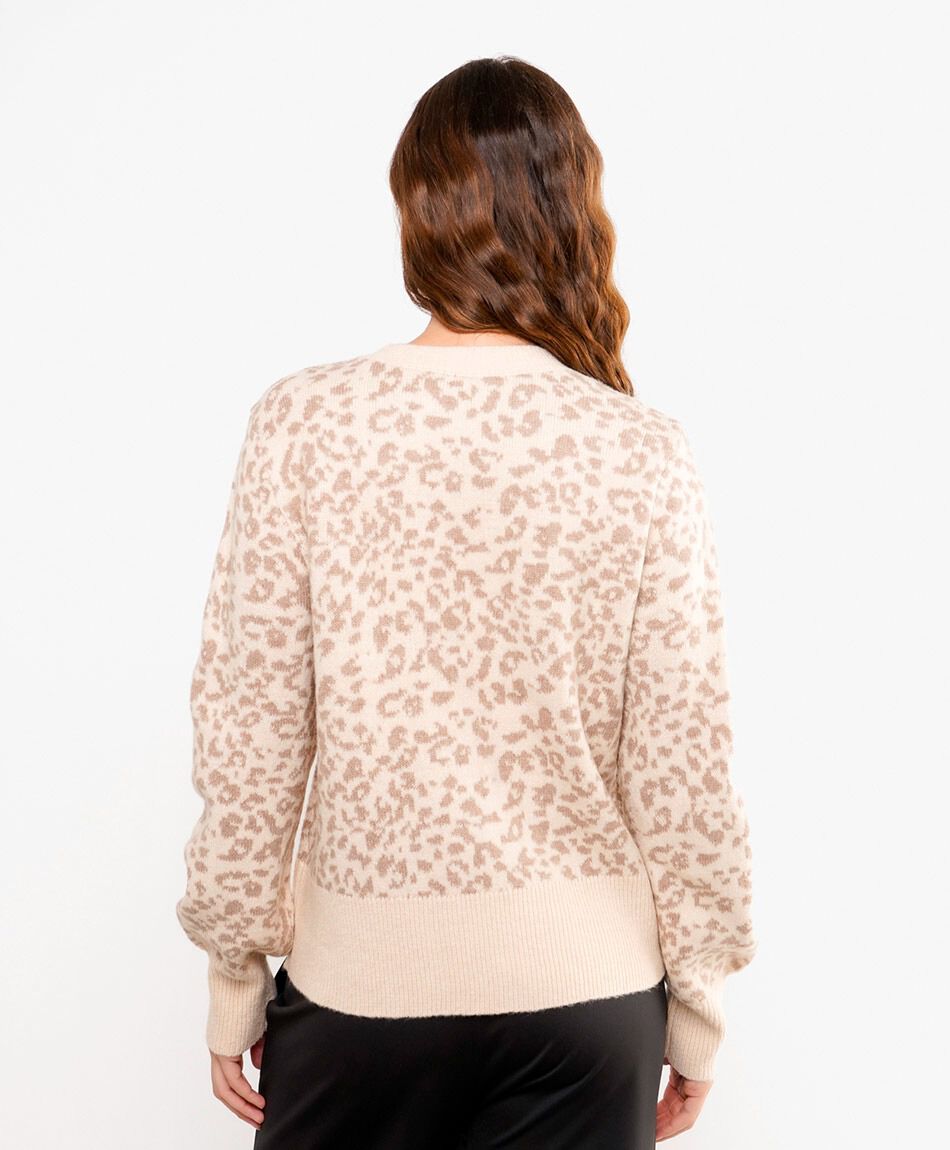 Sweater mujer jacquard animal print