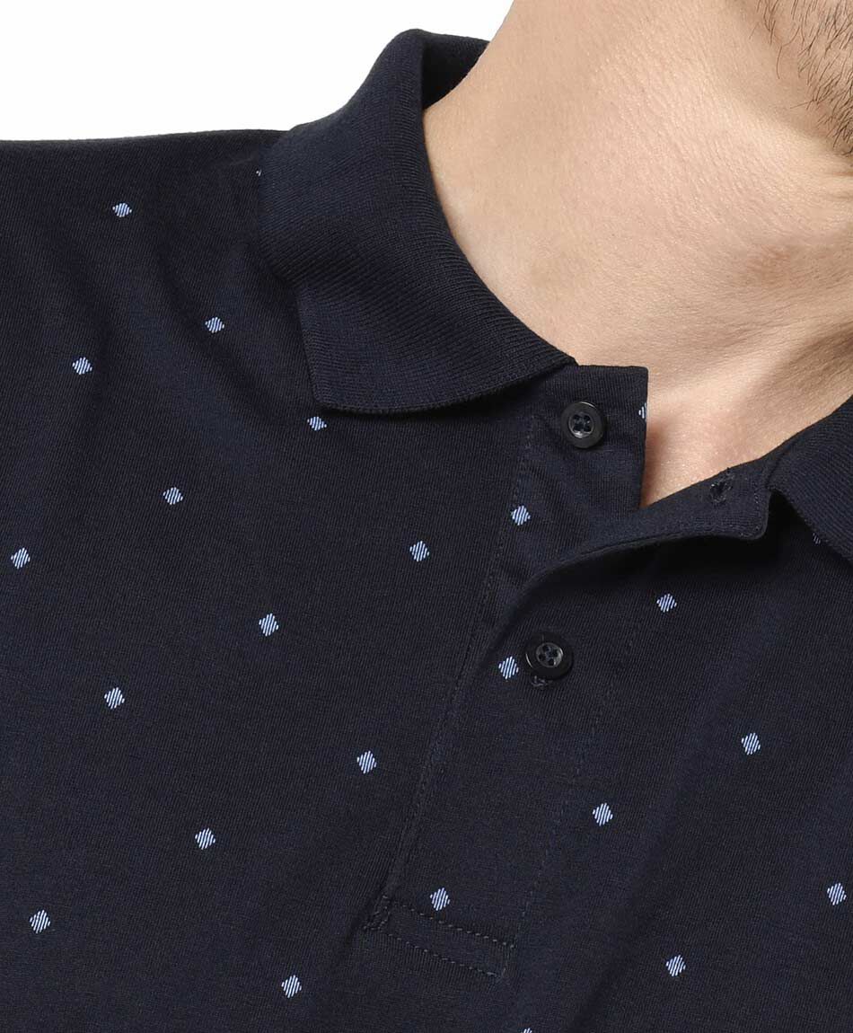 Polera hombre puntitos cuello piqu&eacute;