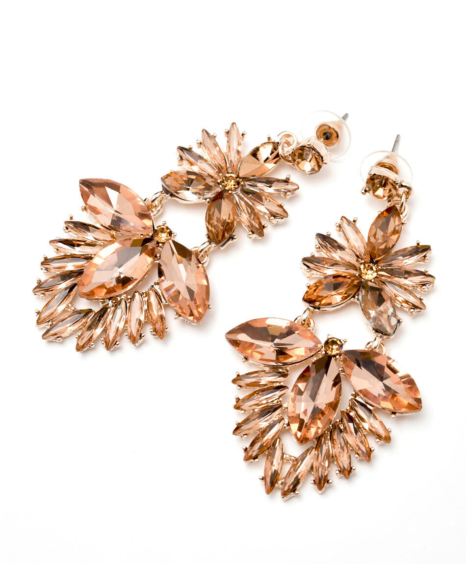 Aros mujer rosas cristal