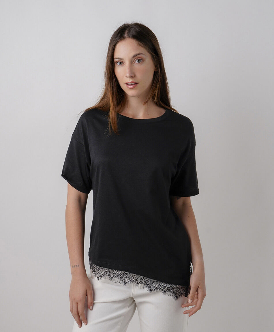 Polera mujer encaje basta