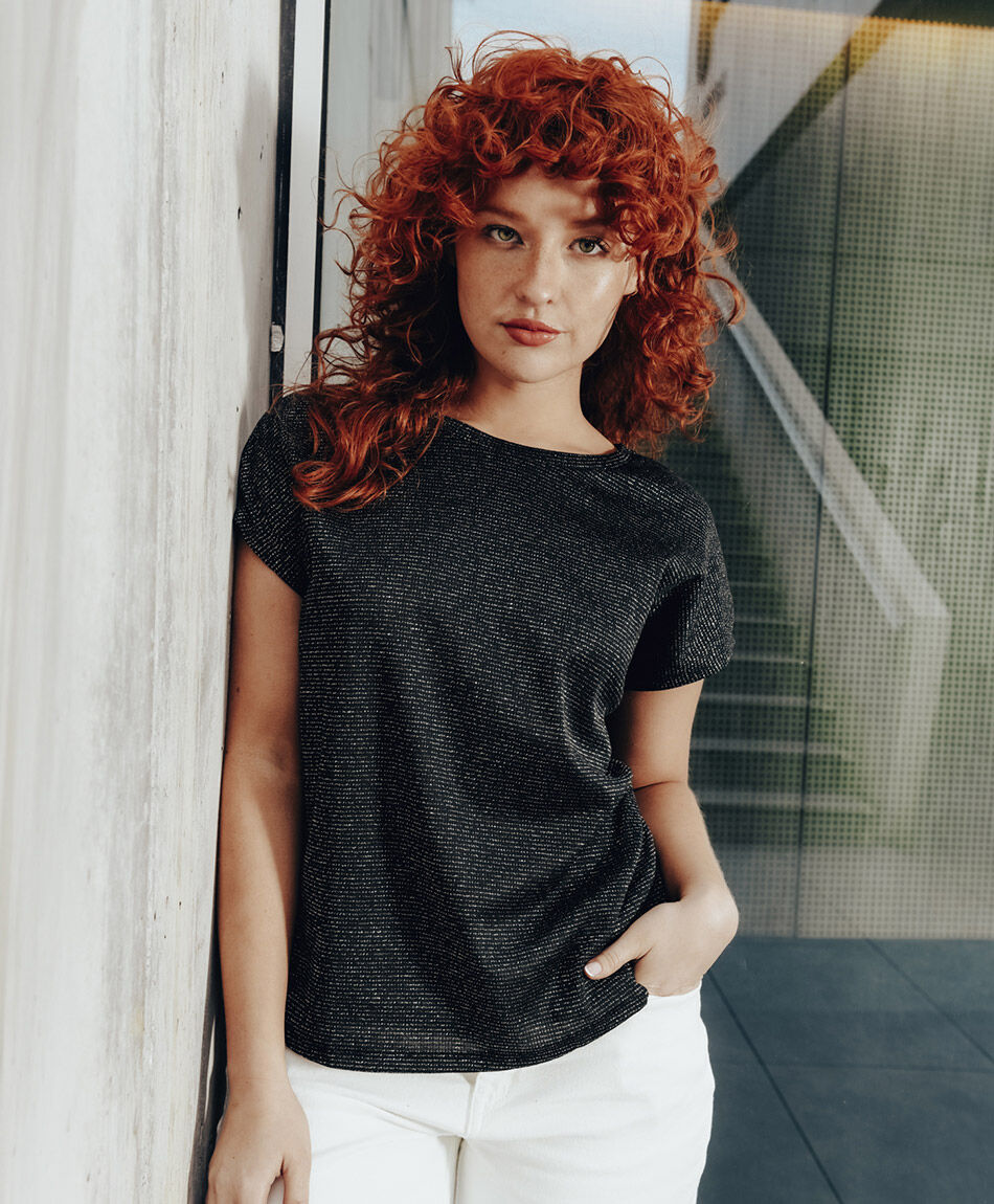 Polera mujer brillos