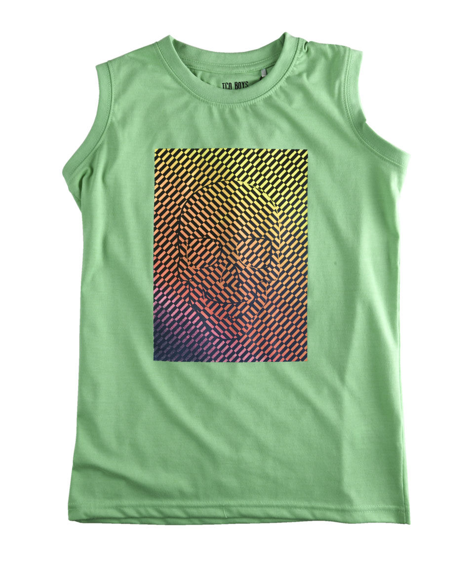 Polera sin mangas cuello redondo