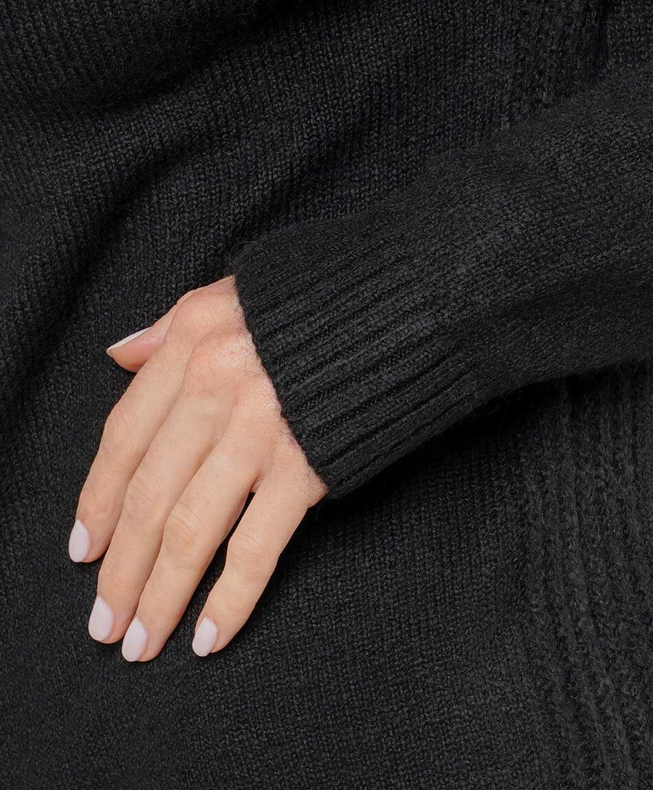 Sweater mujer cuello alto negro