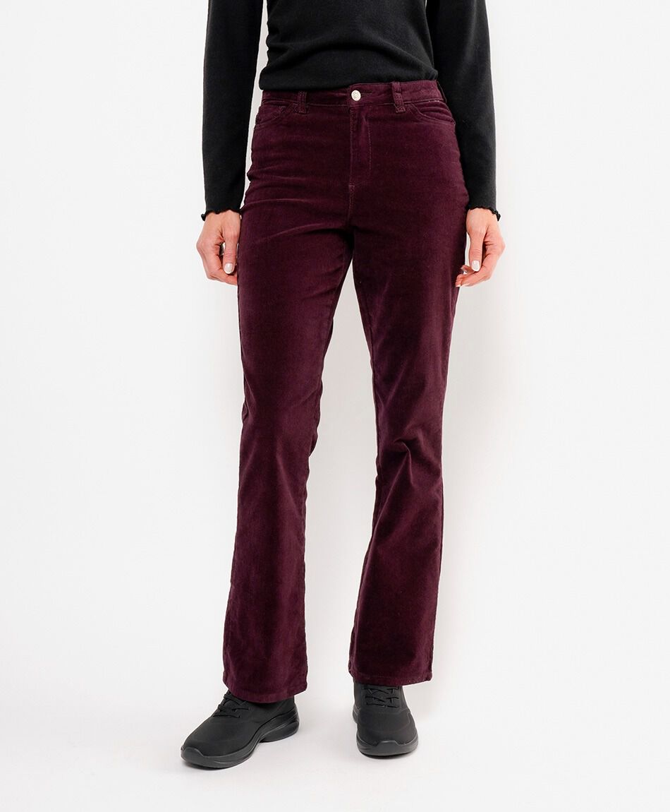 Pantal&oacute;n mujer corderoy burdeo