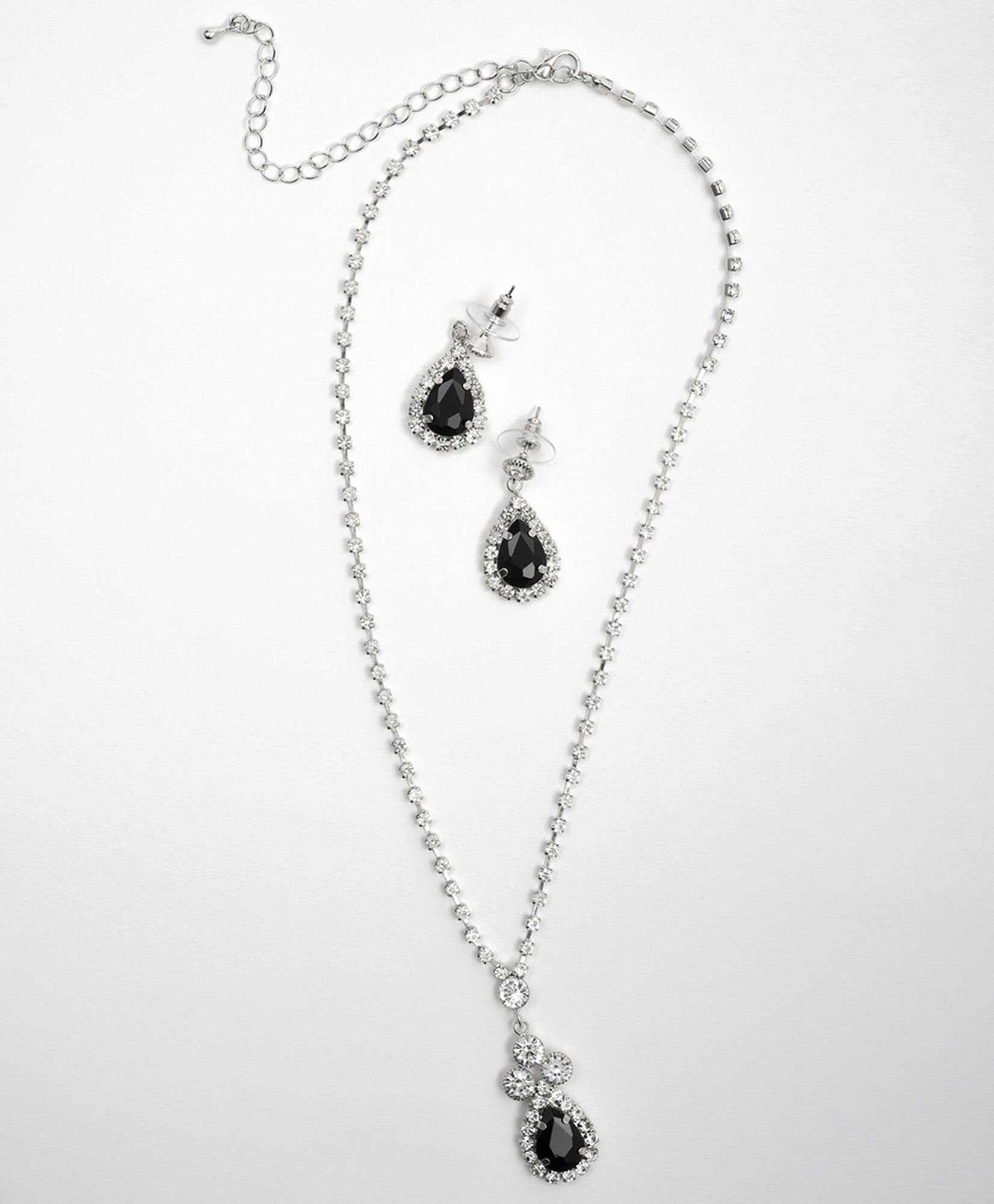 Set collar + aros mujer piedras negras Set collar + aros mujer piedras negras