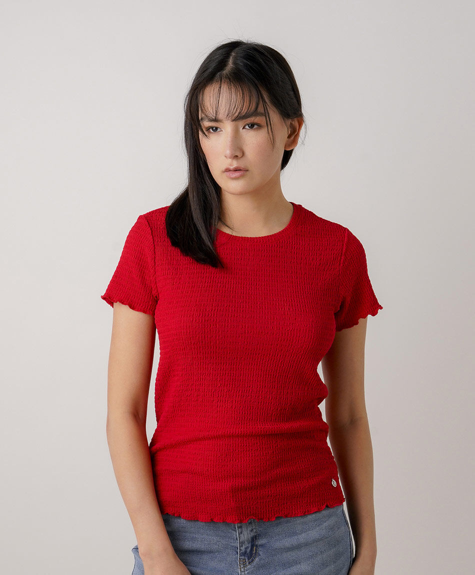 Polera mujer textura jacquard