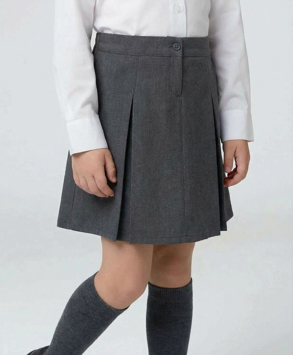 Falda escolar gris botones