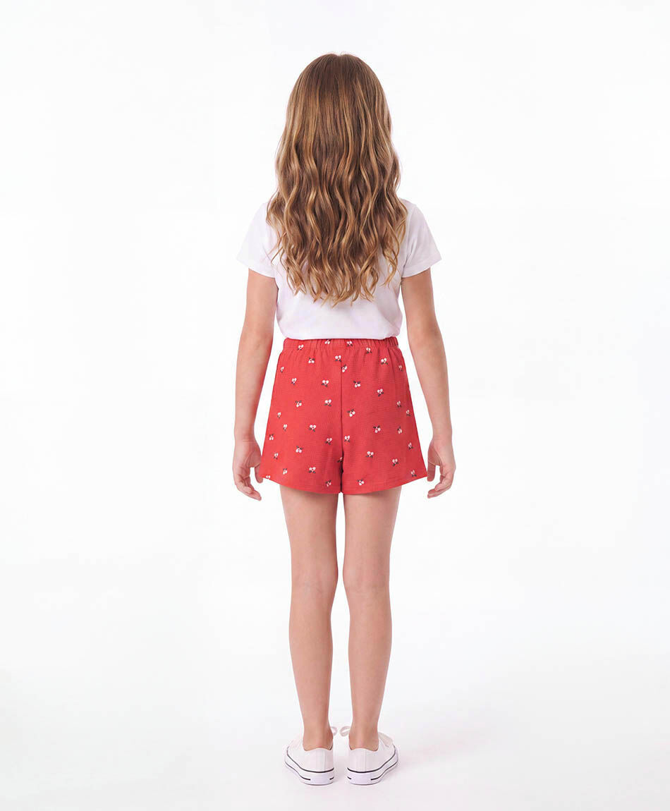 Short ni&ntilde;a falda florcitas