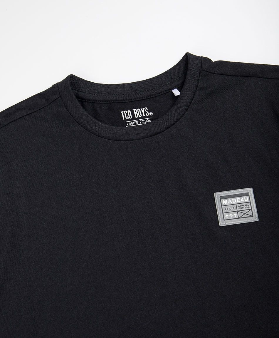 Polera ni&ntilde;o b&aacute;sica negra