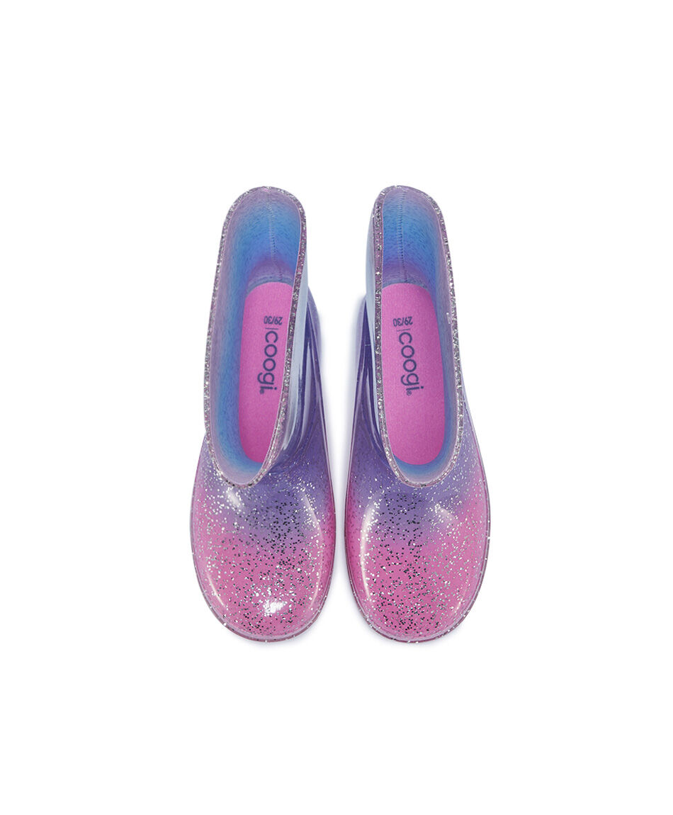 Bota ni&ntilde;a agua estampada glitter