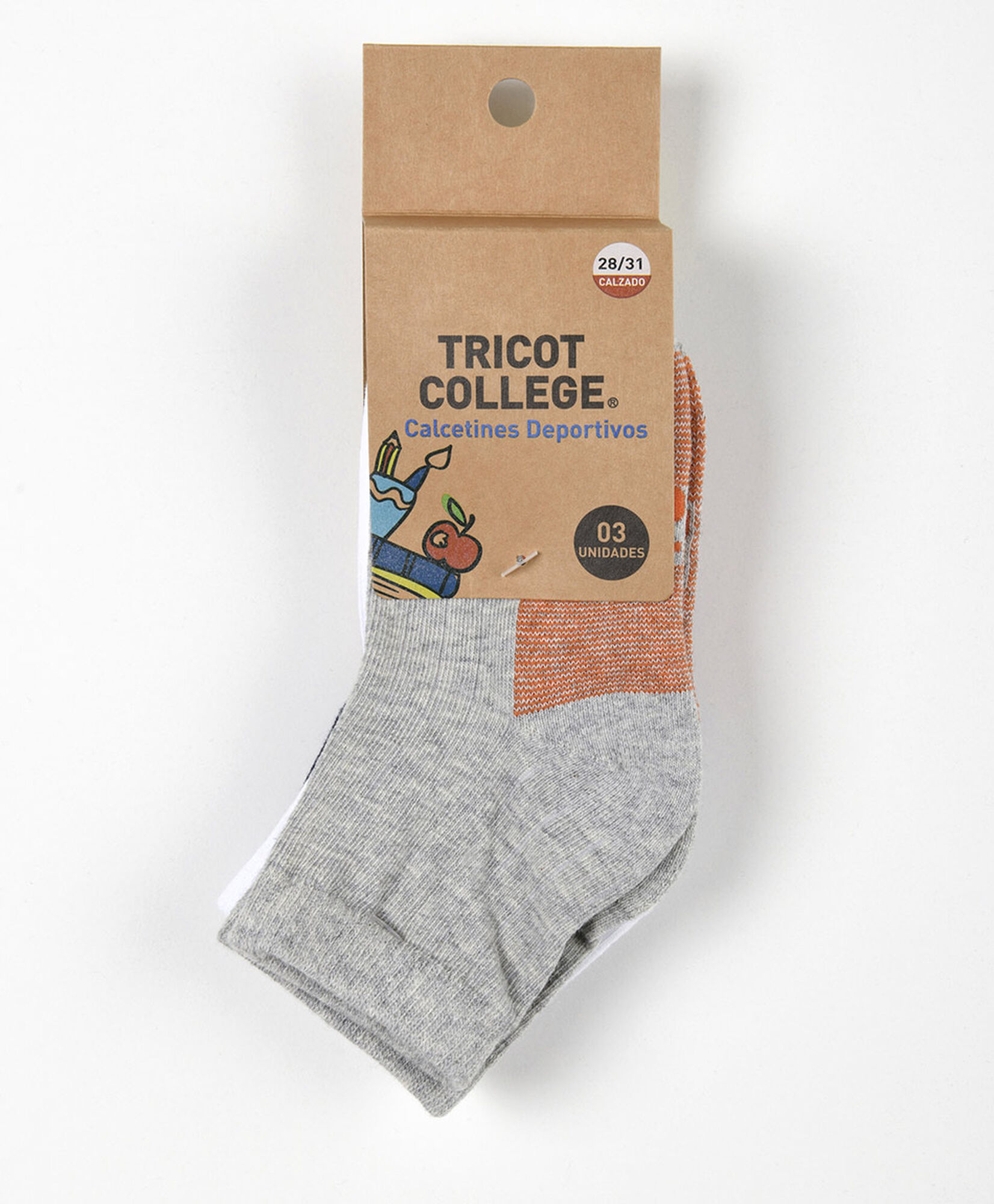 Pack 3 calcetines infantiles deportivos colores Pack 3 calcetines infantiles deportivos colores