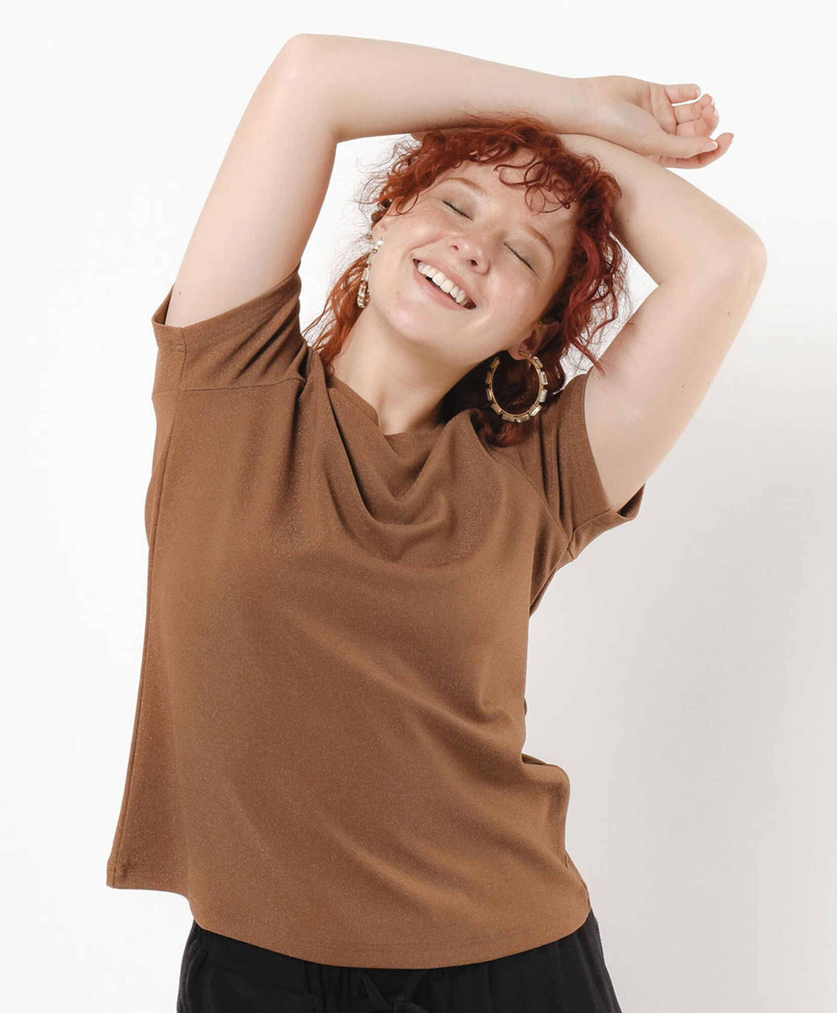 Polera mujer metalizada café Polera mujer metalizada café