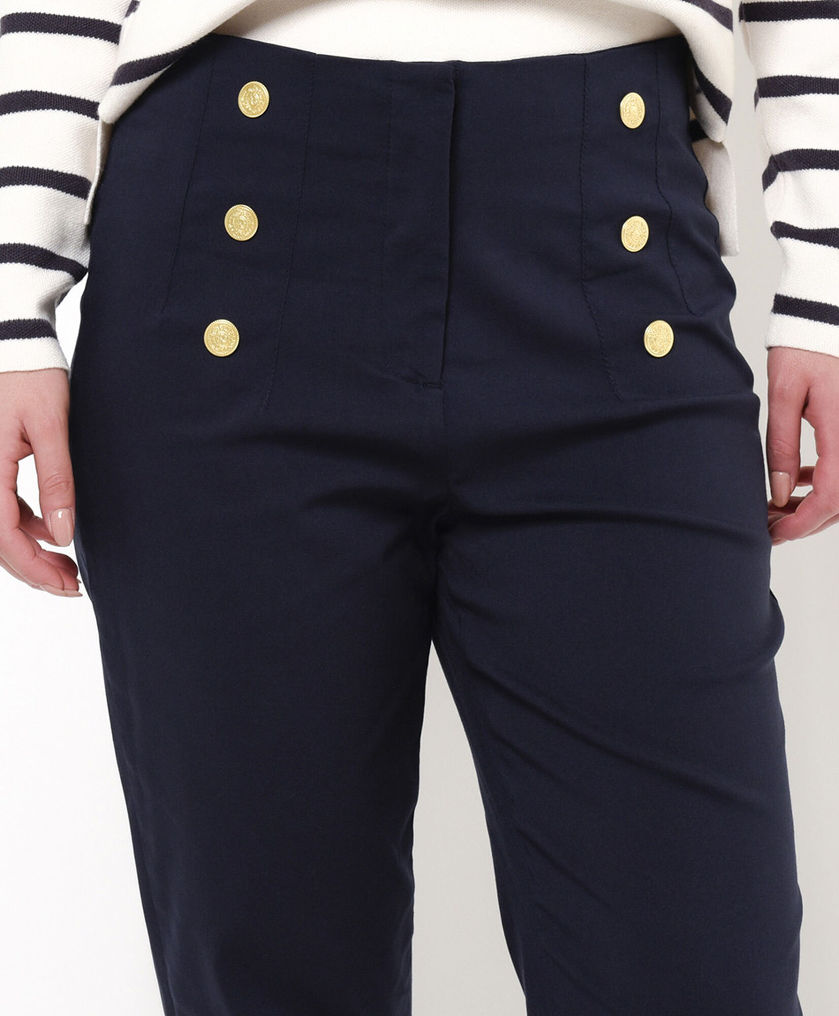 Pantalón mujer liso botones dorados Pantalón mujer liso botones dorados