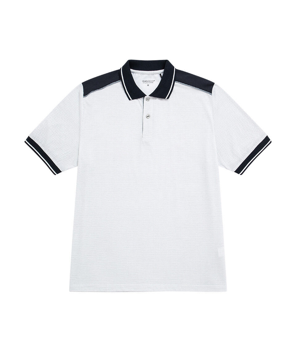 Polera hombre cuello polo black and white