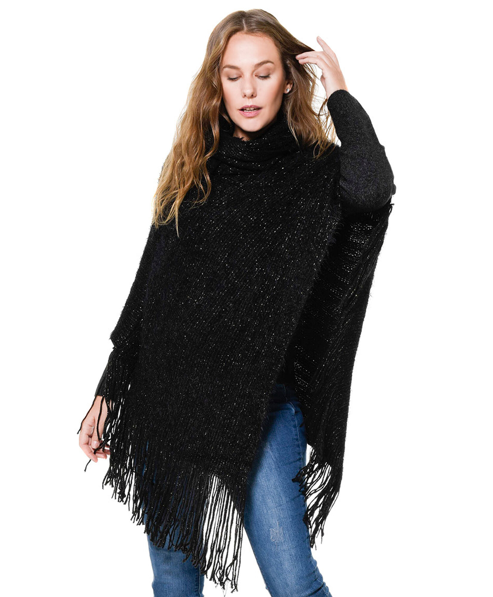 Poncho peludo brillos Poncho peludo brillos