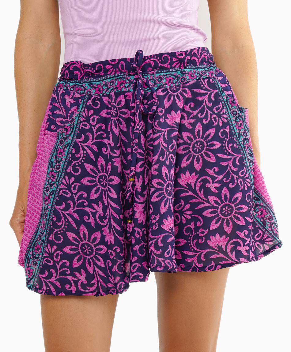 Short mujer floreado lazo